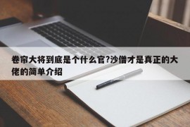 卷帘大将到底是个什么官?沙僧才是真正的大佬的简单介绍