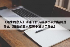 《陌生的恋人》讲述了什么故事小说的结局是什么（陌生的恋人原著小说讲了什么）