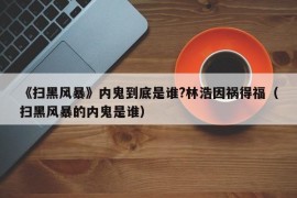 《扫黑风暴》内鬼到底是谁?林浩因祸得福（扫黑风暴的内鬼是谁）