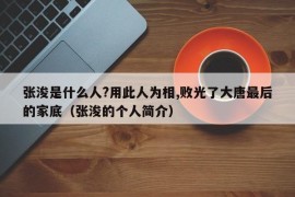 张浚是什么人?用此人为相,败光了大唐最后的家底（张浚的个人简介）