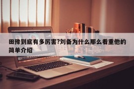 田豫到底有多厉害?刘备为什么那么看重他的简单介绍