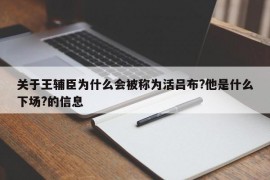 关于王辅臣为什么会被称为活吕布?他是什么下场?的信息