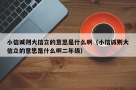 小信诚则大信立的意思是什么啊（小信诚则大信立的意思是什么啊二年级）