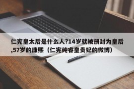 仁宪皇太后是什么人?14岁就被册封为皇后,57岁的康熙（仁宪纯睿皇贵妃的微博）