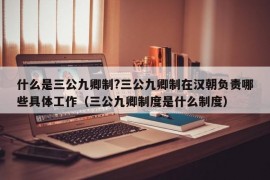 什么是三公九卿制?三公九卿制在汉朝负责哪些具体工作（三公九卿制度是什么制度）