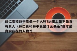 薛仁贵和薛平贵是一个人吗?历史上是不是真有其人（薛仁贵和薛平贵是什么关系?谁才是真实存在的人物?）