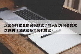 汉武帝打仗真的穷兵黩武了吗人们为何会喜欢这样的（汉武帝晚年穷兵黩武）