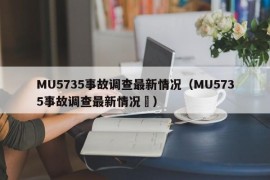 MU5735事故调查最新情况（MU5735事故调查最新情况㇏）